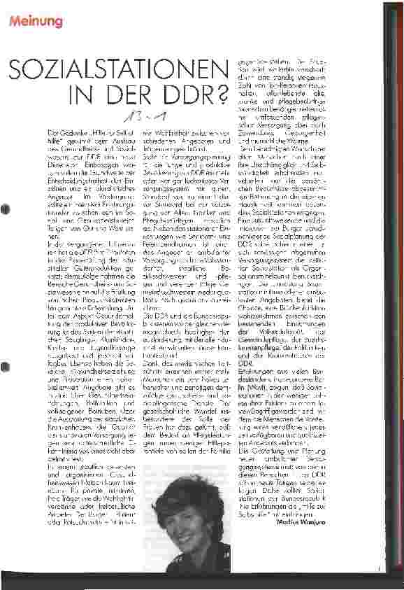 Vorschauseite 1: Sozialstationen in der DDR?