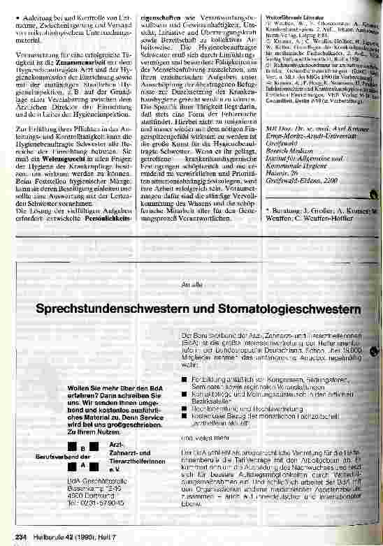Vorschauseite 2: Verantwortung der Hygienebeauftragten Schwestern bei der Durchsetzung krankenhaushygienischer Anforderungen