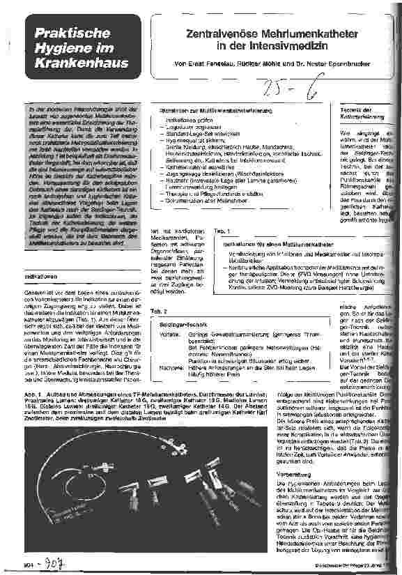 Vorschauseite 1: Zentralvenöse Mehrlumenkatheter in der Intensivmedizin