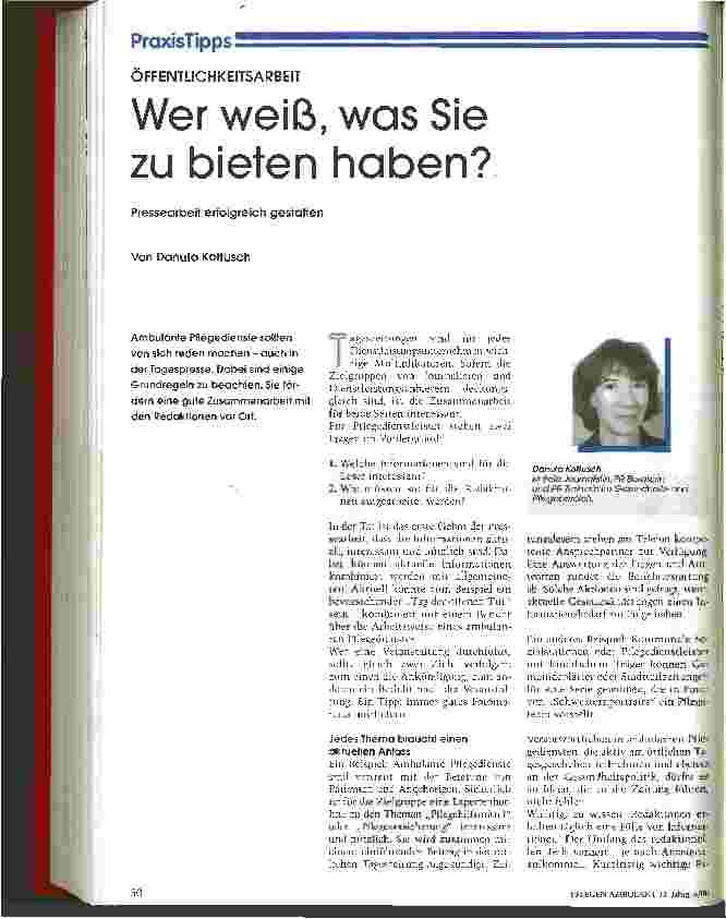 Vorschauseite 1: Wer weiß, was Sie zu bieten haben? Pressearbeit erfolgreich gestalten