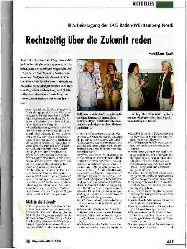 Vorschauseite 1: Rechtzeitig über die Zukunft reden