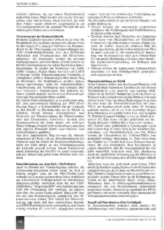 Vorschauseite 4: Telemedizin im Rettungsdienst Vom Vitalfunktionstechniker zum Manager des Patienten