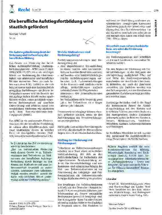 Vorschauseite 1: die berufliche Aufstiegsfortbildung wird staatlich gefördert