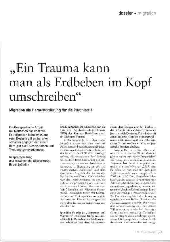 Vorschauseite 1: „Ein Trauma kann man als Erdbeben im Kopf umschreiben