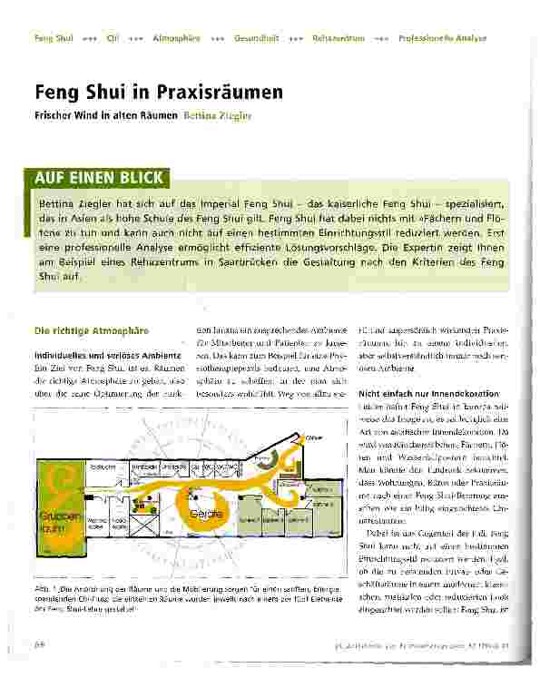 Vorschauseite 1: Feng Shui in Praxisräumen