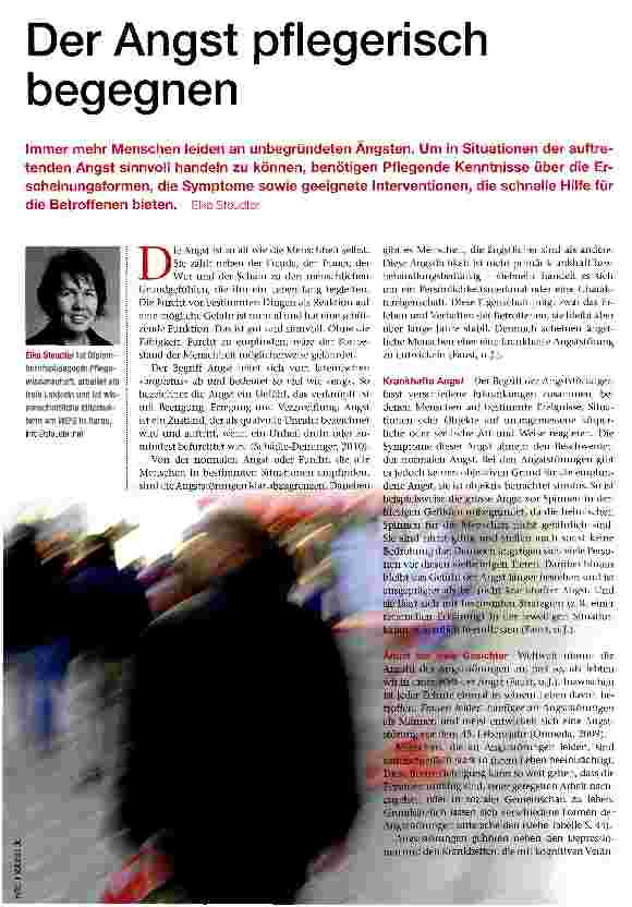 Vorschauseite 1: Der Angst pflegerisch begegnen