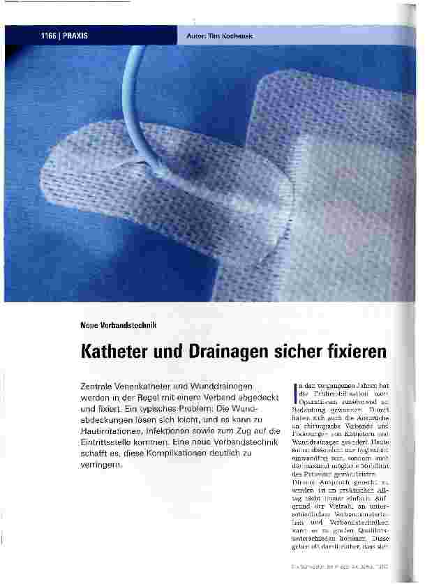 Vorschauseite 1: neue VerbandstechnikKatheter und Drainagen sicher fixieren