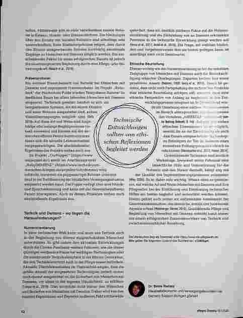 Vorschauseite 6: Zwischen Vision und Wirklichkeit: Technik und Demenz - Großes Potenzial, aber wo sind die Nutzer?