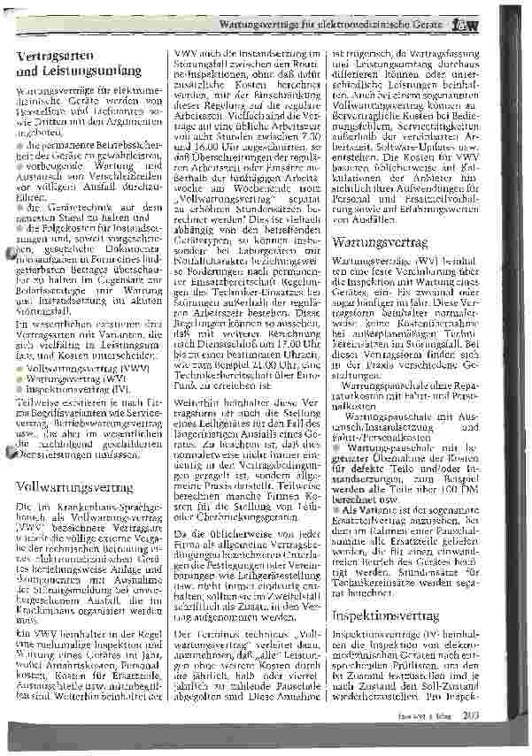Vorschauseite 2: Wartungsverträge für elektromedizinische Geräte