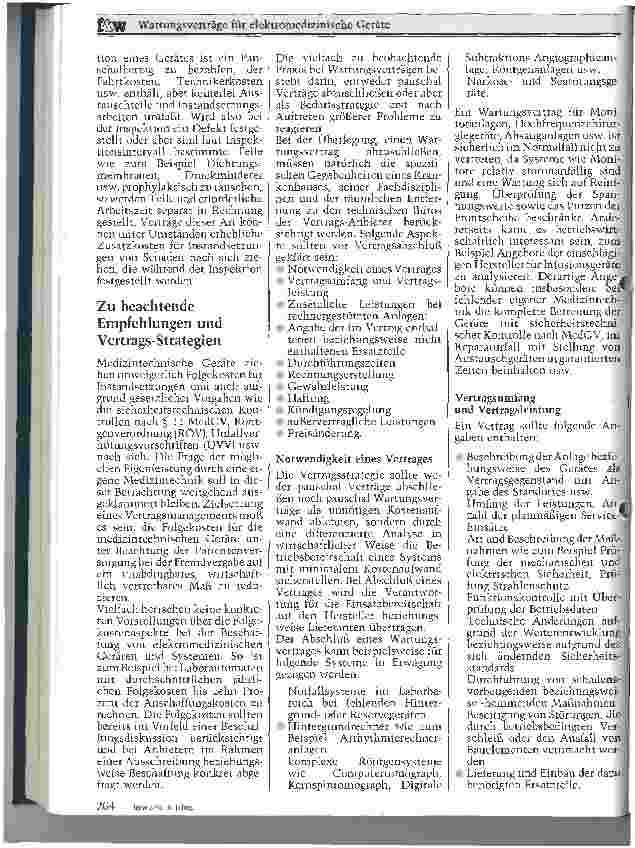 Vorschauseite 3: Wartungsverträge für elektromedizinische Geräte