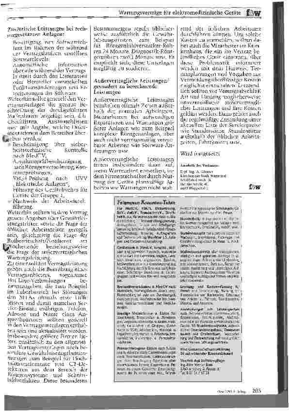 Vorschauseite 4: Wartungsverträge für elektromedizinische Geräte