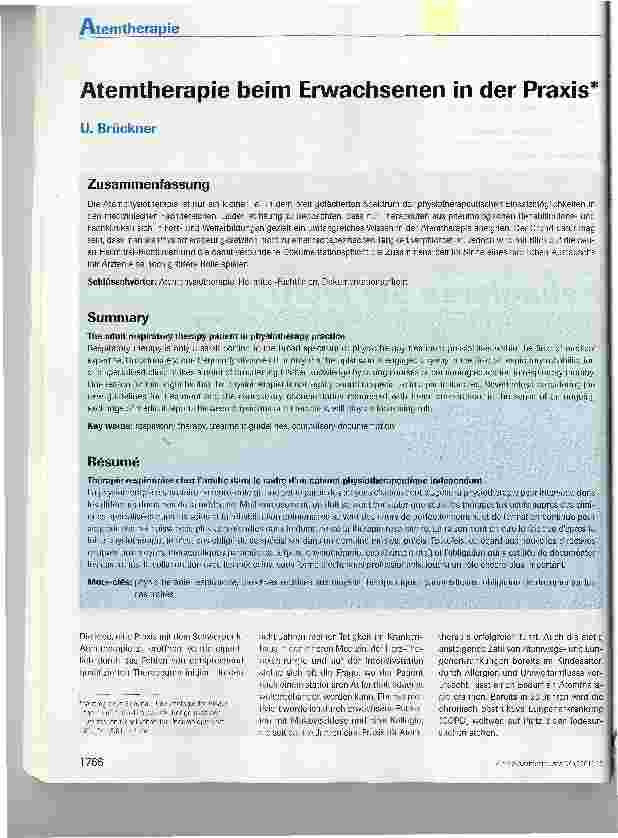 Vorschauseite 1: Atemtherapie beim Erwachsenen in der Praxis