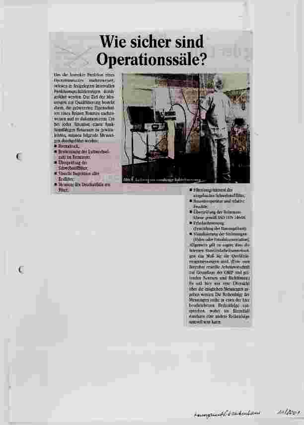 Vorschauseite 1: Wie sicher sind Operationssäle?
