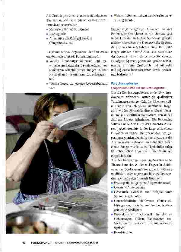 Vorschauseite 2: Essbiografie in der Pflege