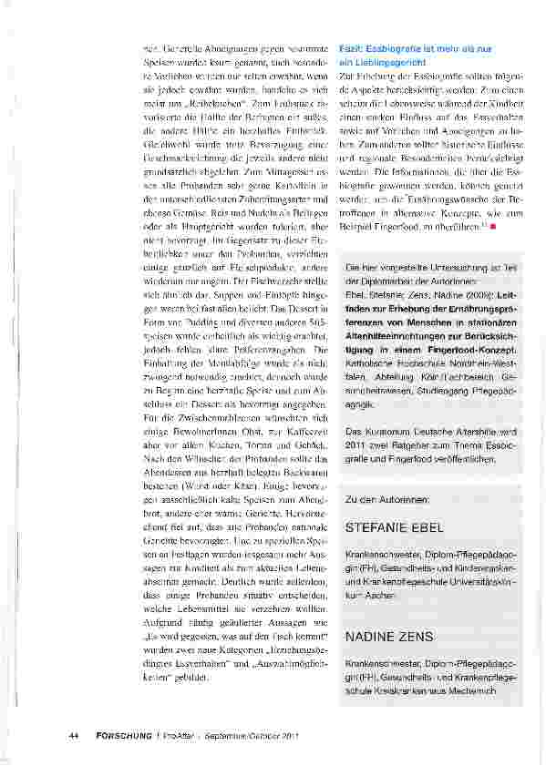 Vorschauseite 4: Essbiografie in der Pflege