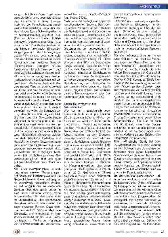 Vorschauseite 2: Pflege in einer Gesellschaft des langen Lebens