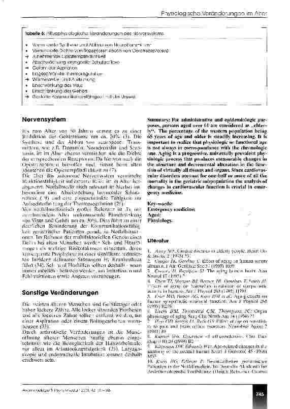 Vorschauseite 5: Physiologische Veränderungen im Alter Was ist von notfallmedizinischer Relevanz?