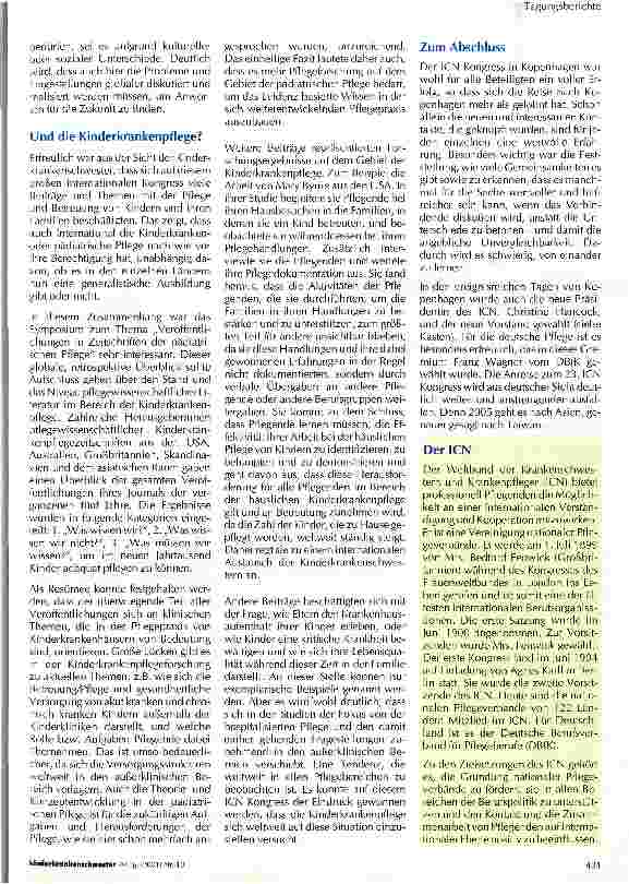 Vorschauseite 3: Der 22. Kongress der International Council of Nurses vom 10. bis 15. Juni in Kopenhagen