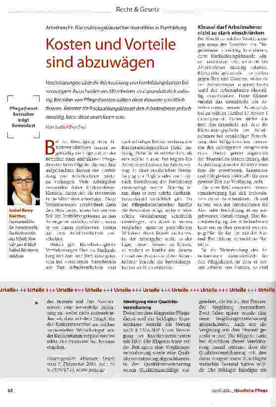 Vorschauseite 1: Kosten und Vorteile sind abzuwägen
