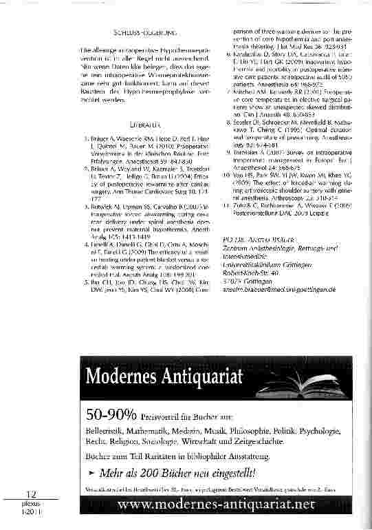 Vorschauseite 3: PRÄVENTION DER PERIOPERATIVEN HYPOTHERMIE: NUR INTRAOPERATIV ODER AUCH SCHONPRÄOPERATIV?