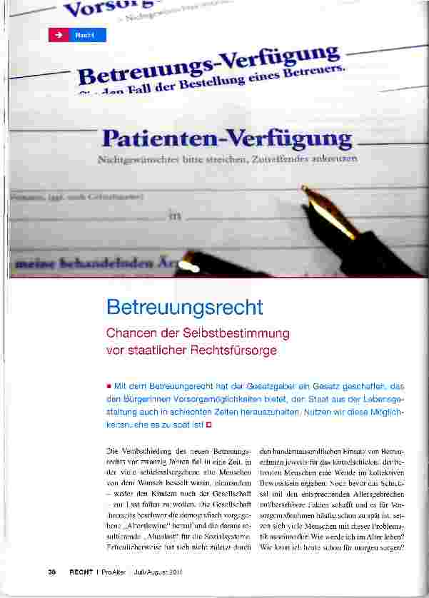 Vorschauseite 1: Betreuungsrecht Chancen der Selbstbestimmung vor staatlicher Rechtsfürsorge