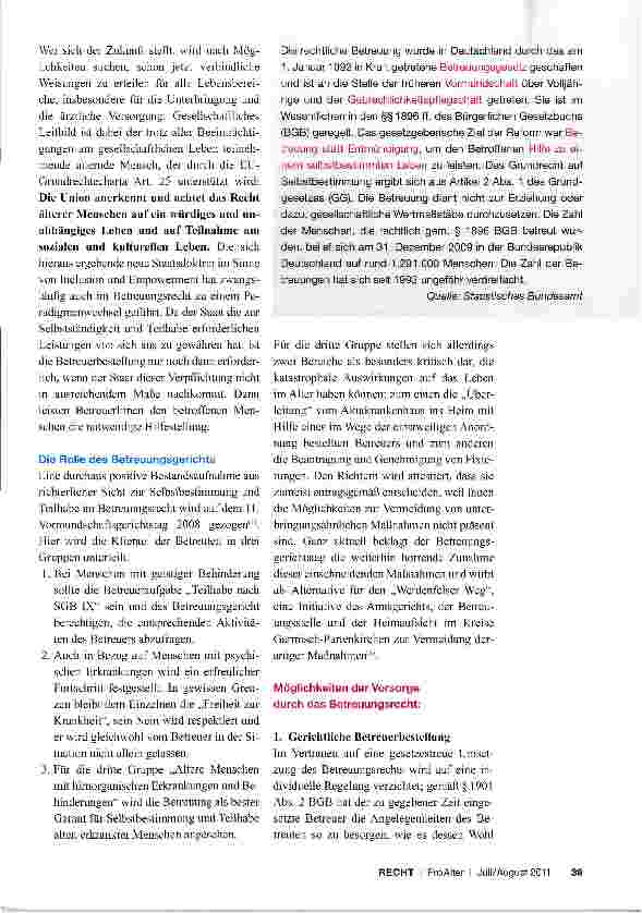 Vorschauseite 2: Betreuungsrecht Chancen der Selbstbestimmung vor staatlicher Rechtsfürsorge
