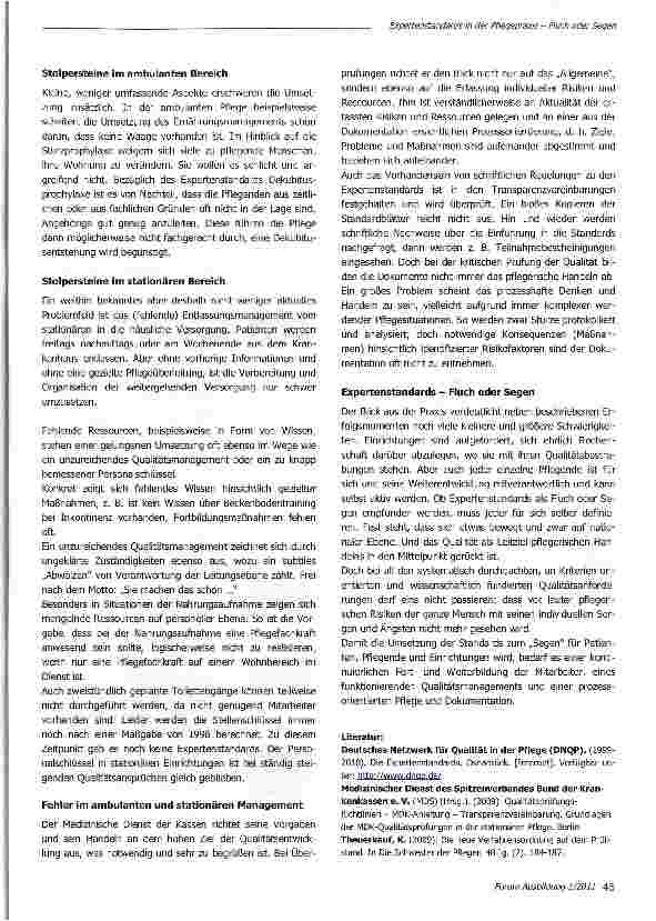 Vorschauseite 2: Expertenstandards in der Pflegepraxis - Fluch oder Segen