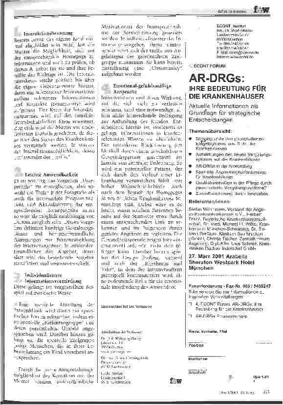 Vorschauseite 2: Babys im InternetWie ein Krankenhaus junge Mütter mit Glückwünschen im Wochenbett erfreut und zugleich seine Kompetenz im World Wide Web bekundet