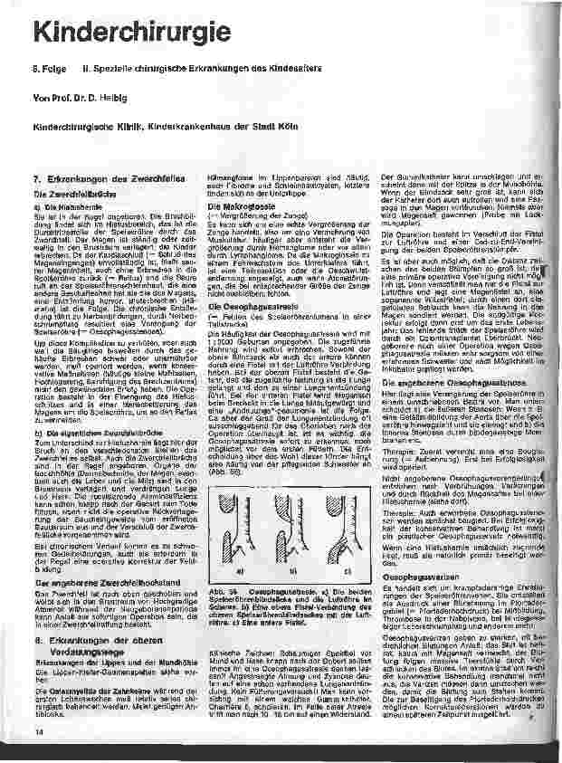Vorschauseite 1: Kinderchirurgie 5. Folge: II. Spezielle chirurgische Erkrankungen des Kindesalters