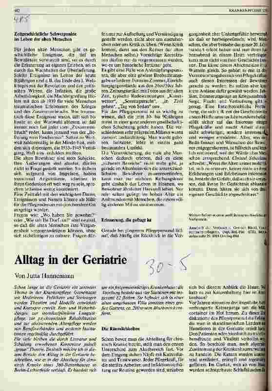Vorschauseite 1: Alltag in der Geriatrie