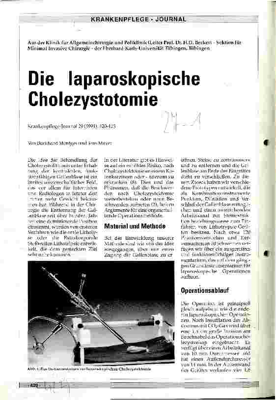 Vorschauseite 1: Die laparoskopische Cholezystotomie