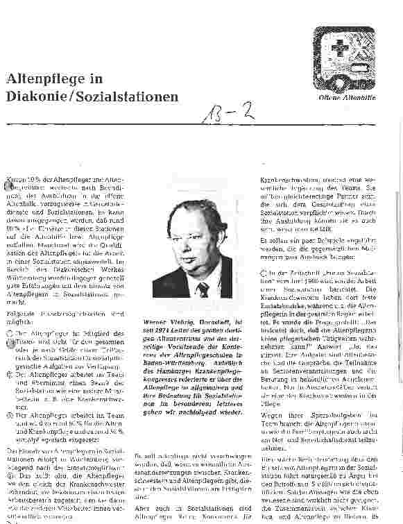 Vorschauseite 1: Altenpflege in Diakonie/Sozialstationen