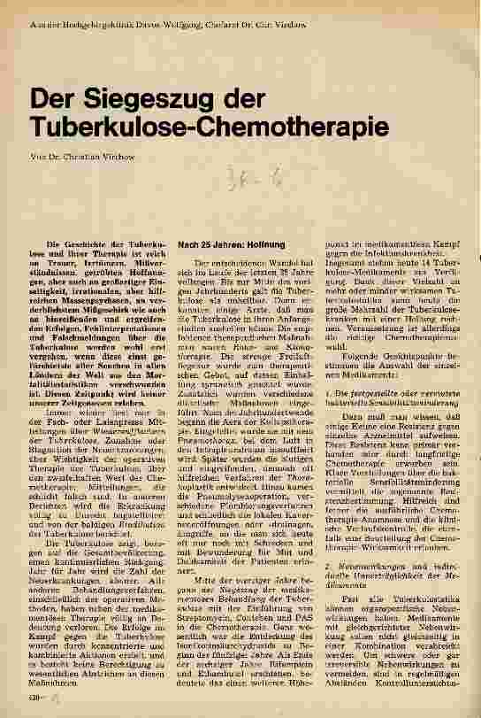 Vorschauseite 1: Der Siegeszug der Tuberkulose-Chemotherapie