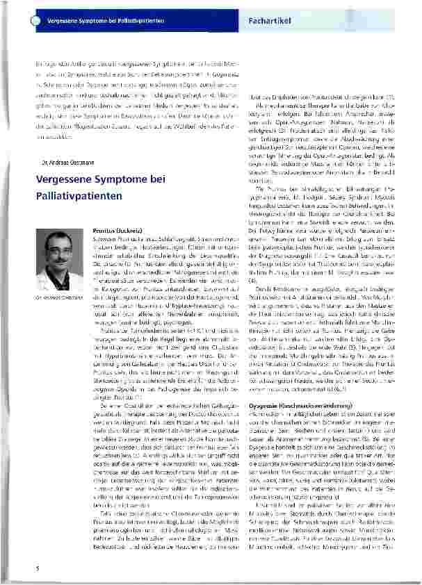 Vorschauseite 1: Vergessene Symptome bei Palliativpatienten