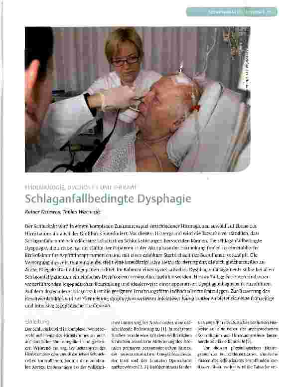 Vorschauseite 1: Schlaganfallbedingte Dysphagie