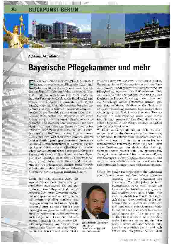 Vorschauseite 1: Achtung, Aktivitäten! Bayerische Pflegekammer und mehr