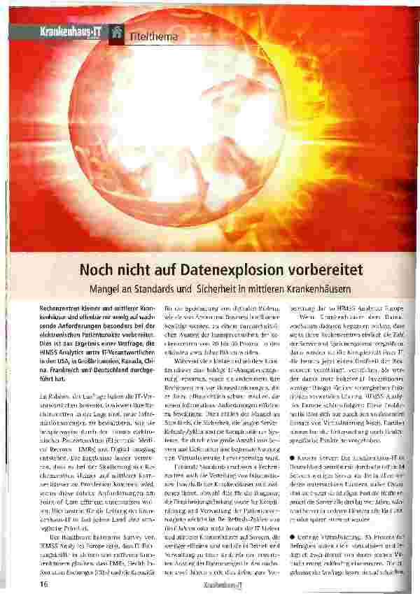 Vorschauseite 1: Noch nicht auf Datenexplosion vorbereitet