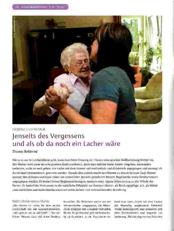 Vorschauseite 1: Jenseits des Vergessens und als ob da noch ein Lacher wäre