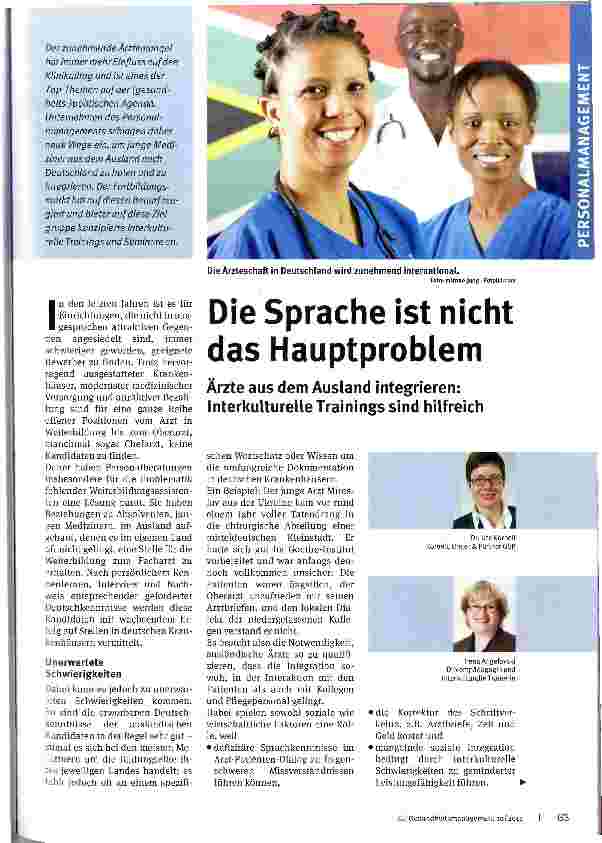 Vorschauseite 1: Die Sprache ist nicht das Hauptproblem