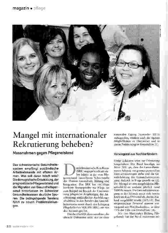 Vorschauseite 1: Mangel mit internationaler Rekrutierung beheben