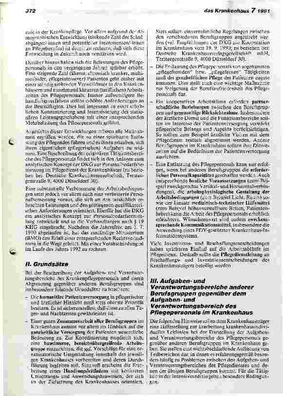 Vorschauseite 2: Hinweise der DKG zu den Aufgabenund Verantwortungsbereichen anderer Berufsgruppen gegenüber dem Aufgabenund Verantwortungsbereich. ..