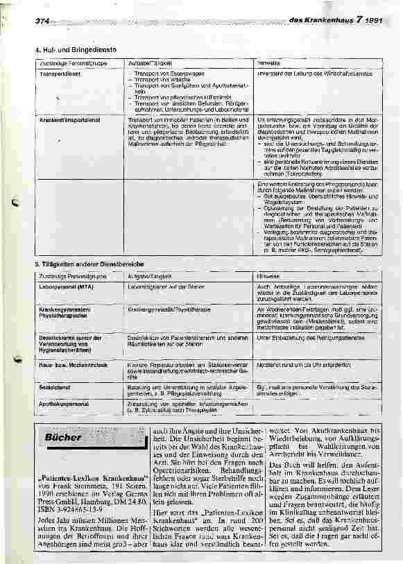 Vorschauseite 4: Hinweise der DKG zu den Aufgabenund Verantwortungsbereichen anderer Berufsgruppen gegenüber dem Aufgabenund Verantwortungsbereich. ..