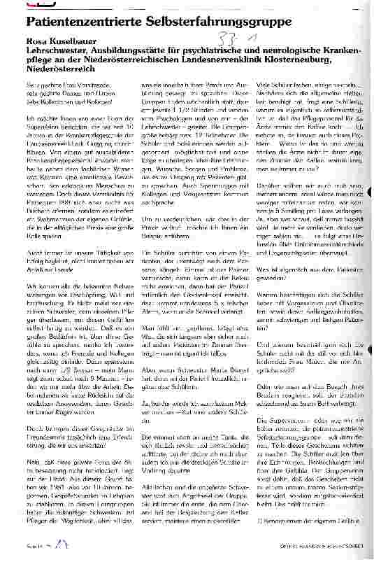 Vorschauseite 1: Patientenzentrierte Selbsterfahrungsgruppe