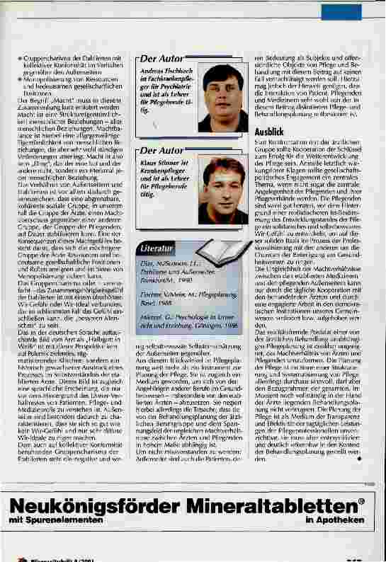 Vorschauseite 3: Von Außenseitern und Etablierten Quo vadis Pflegeplanung?