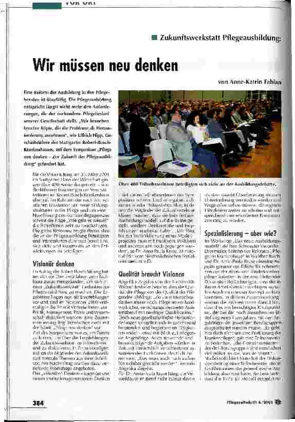 Vorschauseite 2: Pflege zwischen selektiver Professionalisierung, forcierter Ökonomisierung und Laiisierung Ein Thesenpapier