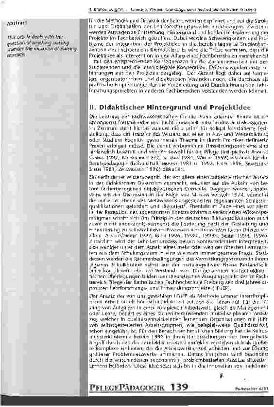 Vorschauseite 2: Grundzüge eines hochschuldidaktischen Konzepts fächerübergreifender Lehre in den Studiengängen Pflegepädagogik und Pflegemanagement