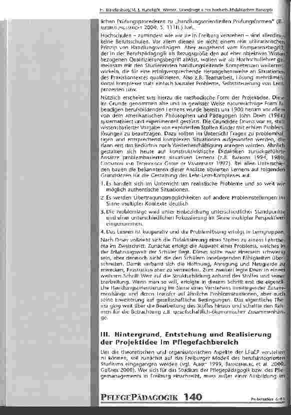 Vorschauseite 3: Grundzüge eines hochschuldidaktischen Konzepts fächerübergreifender Lehre in den Studiengängen Pflegepädagogik und Pflegemanagement