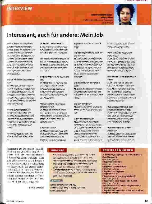 Vorschauseite 2: Berufswege: Klinischer Monitor