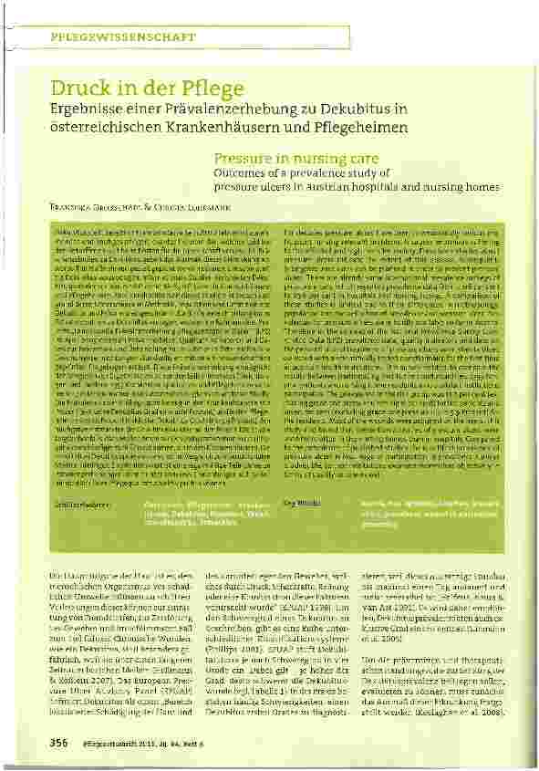 Vorschauseite 1: Druck in der Pflege