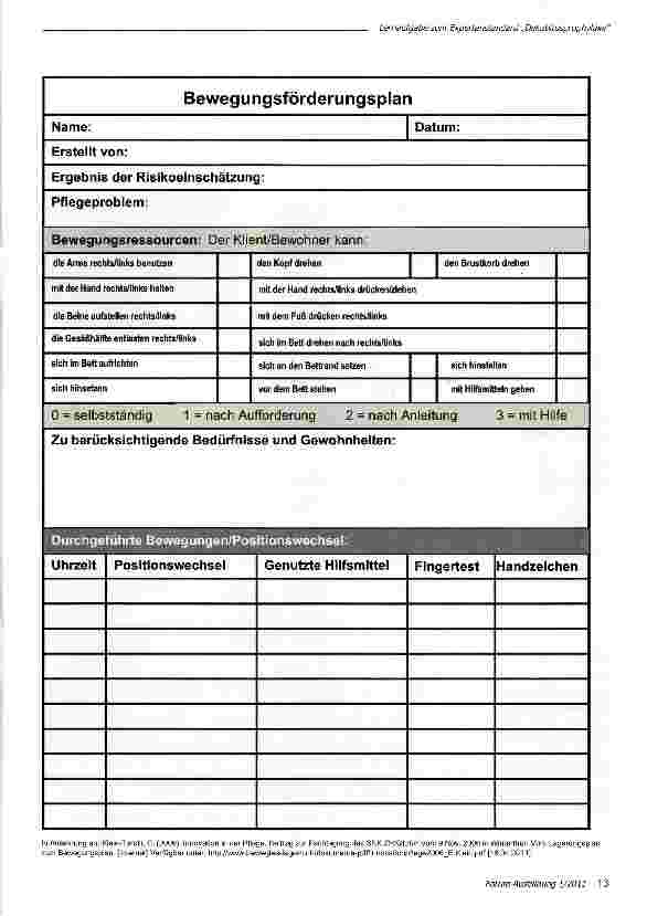 Vorschauseite 4: Einen Bewegungsförderungsplan erstellen